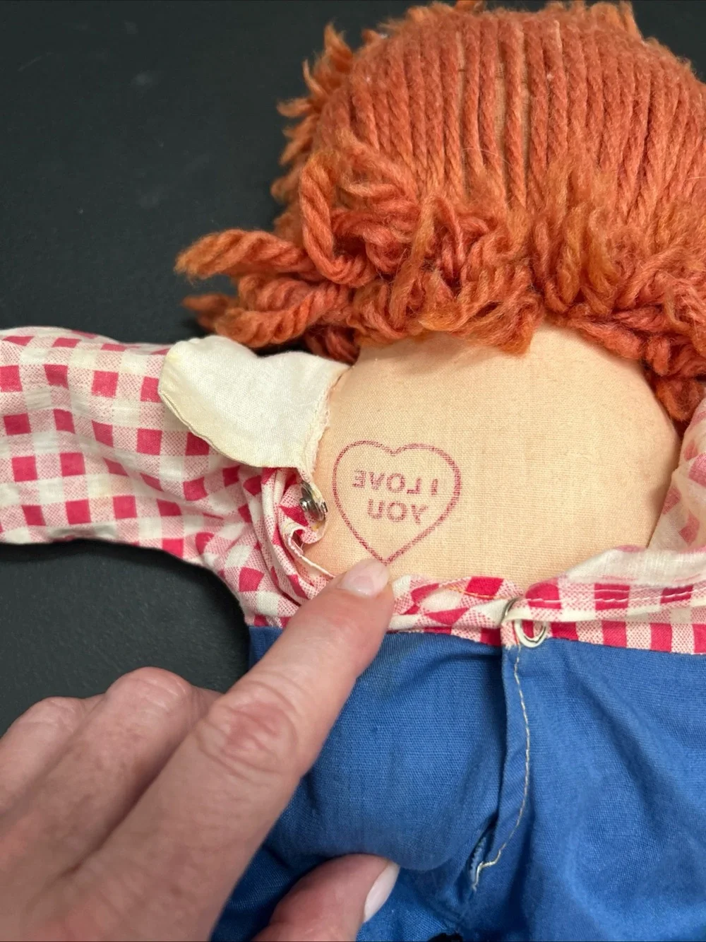 Raggedy Andy RARE double heart vintage doll 18”